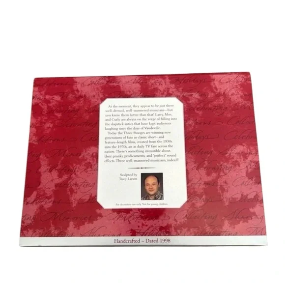 Vintage Hallmark Keepsake "Larry,Moe,Curly" 3 Stooges 3 Ornament Set - Picture 5 of 5